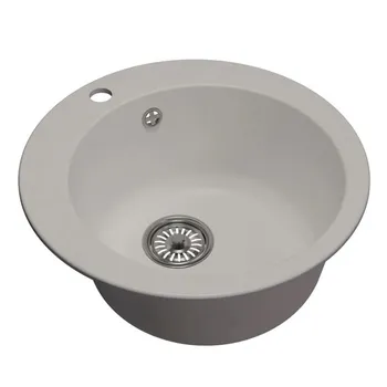 мойкa Mixline ML-GM13 КОМФОРТ круглая D495х200мм искуственный камень ультра-белая