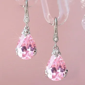 BlingBay женские серьги-подвески в форме капли циркония сверкающие элегантные длинные серьги-подвески для девочек на вечеринку великолепный подарок на день рождения