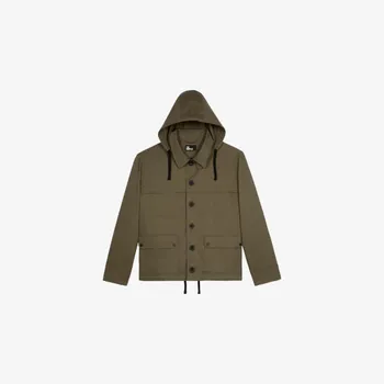 Куртка The Kooples с капюшоном и накладными карманами, хаки
