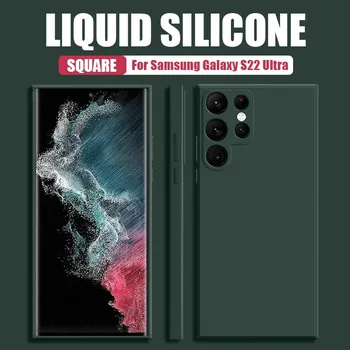 Тонкий мягкий простой чехол цвета конфет для Samsung Galaxy S25 Ultra S24 FE S23 Plus S22 S21 A56 A36 A16 A55 A35 A25 A15 A54 Роскошный жидкий силиконовый чехол Samsung S22 темно-фиолетового