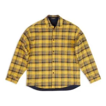 Рубашка reversible oversized check overshirt 'yellow blue' Balenciaga, желтый