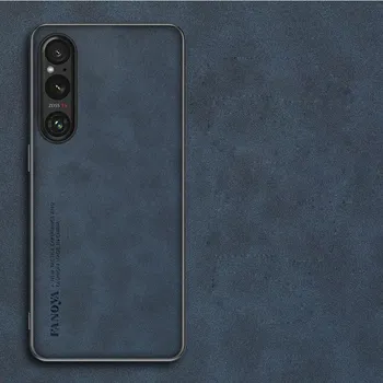 Case for Sony Xperia 1 V II Vii Luxury Sheepskin PU Leather Silicone Shockproof Matte Bumper Cover for Xperia 1V 10V Phone Shell Sony Xperia 1 IV красный