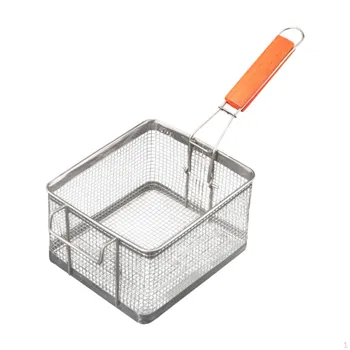 Commercial Fractures Basket Stainless Steel Frying Serving Sieve for Grilling S