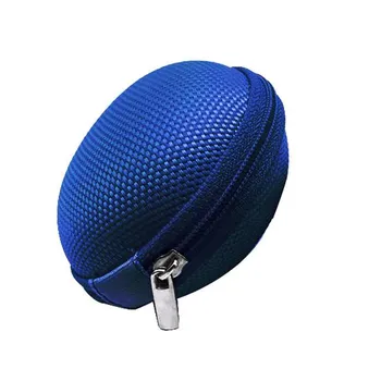 Мини-круглые наушники-вкладыши USB-кабель для хранения сумка-органайзер темно-фиолетового