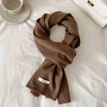 Machine Washable! Selected 100% Pure Wool Double Layer Warm Scarf For Women, Winter Couples, High-Quality Scarf Men тёмно-синий
