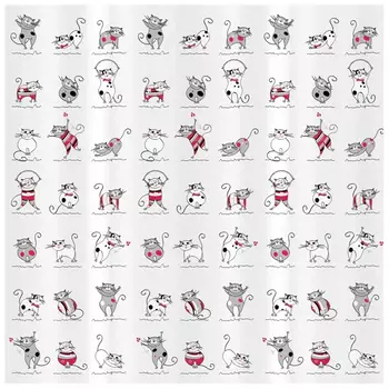 Занавеска для ванной комнаты Duschy/Vanstore Cats 180x180 см