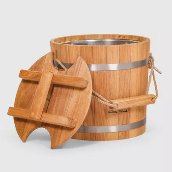 Запарник Citywood дуб 15л. крышка вставка из н/ж
