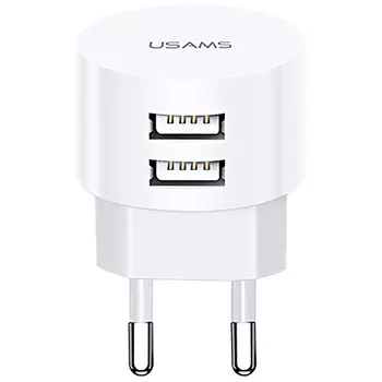 Зарядное устройство USAMS 2 USB + кабель Lightning U35 XTXLOGT1804 белый