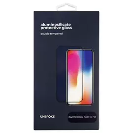 Защитное стекло UNBROKE для Xiaomi Redmi Note 10 Pro, чёрная рамка