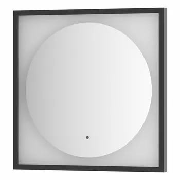Зеркало Defesto Еclipse 60х60 12W черная рама, с LED-подсветкой, ИК выключатель, теплый свет DF 2231R