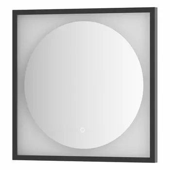 Зеркало Defesto Еclipse 60х60 12W черная рама, с LED-подсветкой, сенсорный выключатель, нейтральный свет DF 2221S