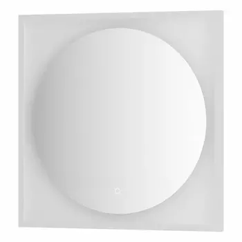 Зеркало Defesto Еclipse 70х70 15W белая рама, с LED-подсветкой, сенсорный выключатель, нейтральный свет DF 2227S