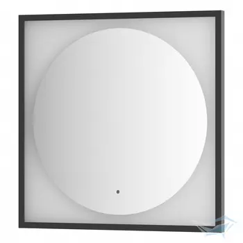 Зеркало Defesto Еclipse 70х70 15W черная рама, с LED-подсветкой, ИК выключатель, нейтральный свет DF 2222R