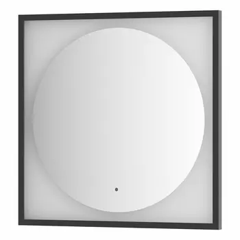 Зеркало Defesto Еclipse 70х70 15W черная рама, с LED-подсветкой, ИК выключатель, теплый свет DF 2232R