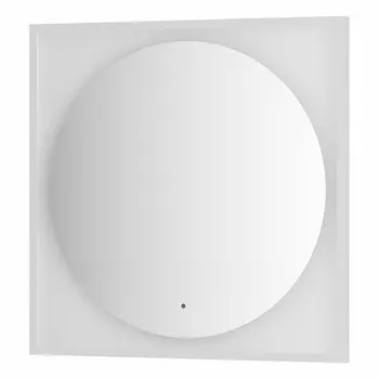Зеркало Defesto Еclipse 80х80 18W белая рама, с LED-подсветкой, ИК выключатель, теплый свет