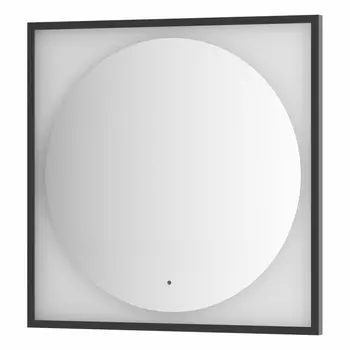 Зеркало Defesto Еclipse 80х80 18W черная рама, с LED-подсветкой, ИК выключатель, нейтральный свет DF 2223R