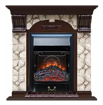 Комплект из электрокамина напольного и портала (106.5x36.5x98 см) Арочный Карелия Majestic BL АР000087