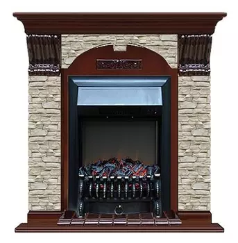 Комплект из электрокамина напольного и портала (106.5x36.5x98 см) Арочный ГО Fobos BL АР000049