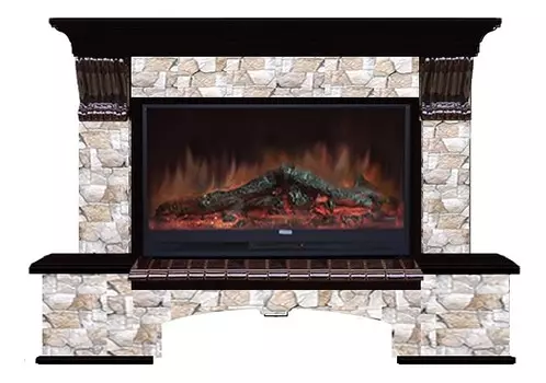 Комплект из электрокамина напольного и портала (149x42x108.5 см) Бостон К Арбат Premier S86 БК860006