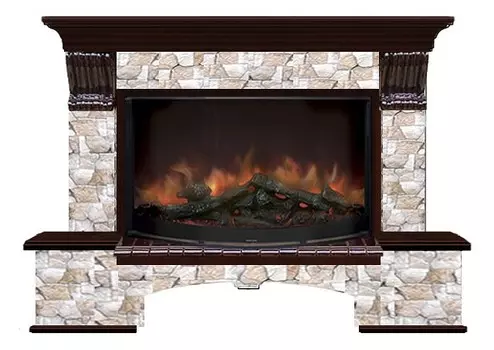 Комплект из электрокамина напольного и портала (149x42x108.5 см) Бостон К Арбат Rondo 86 БК860037