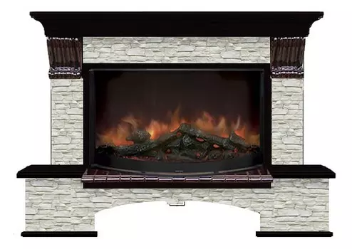 Комплект из электрокамина напольного и портала (149x42x108.5 см) Бостон К ГО Rondo 86 БК860041