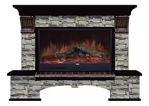Комплект из электрокамина напольного и портала (149x42x108.5 см) Бостон К Алтай Premier S86 БК860001