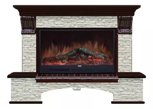 Комплект из электрокамина напольного и портала (149x42x108.5 см) Бостон К ГО Premier S86 БК860012
