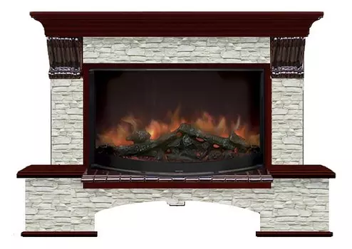 Комплект из электрокамина напольного и портала (149x42x108.5 см) Бостон К ГО Rondo 86 БК860043