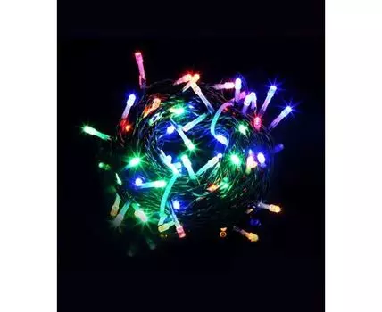 Комплект 3 Разноцветных Нити с Мерцанием Белого Диода по 20м, 600 LED, Провод Черный ПВХ, IP54