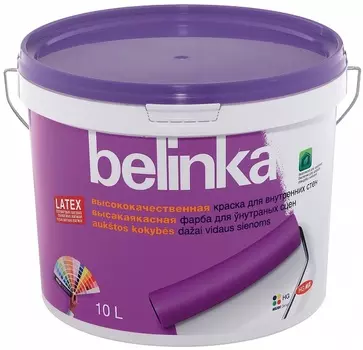 Belinka B1 Latex 10 л, Краска интерьерная акриловая (белая)