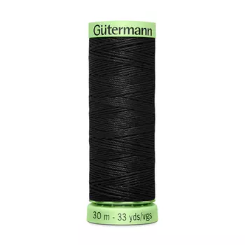 02 Нить Top Stitch для отстрочки, 30м, 100% п/э Gutermann 744506 (000 черный)