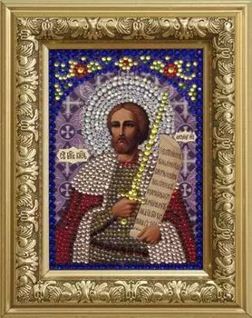 0301 Набор для выкладывания стразами 'Святой Александр Невский' 10,5*14,8 см