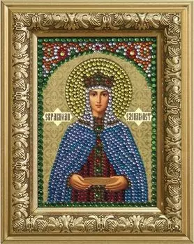 0307 Набор для выкладывания стразами 'Равноапостольная царица Елена' 10,5*14,8 см
