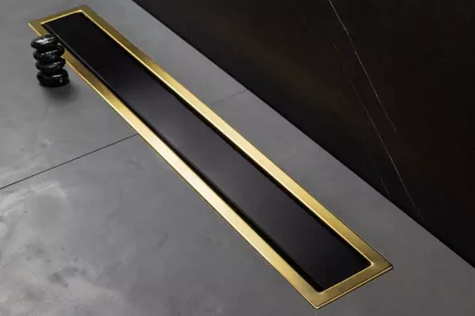 Душевой канал 850 мм Pestan Confluo Premium Black Glass Gold Line 13100118