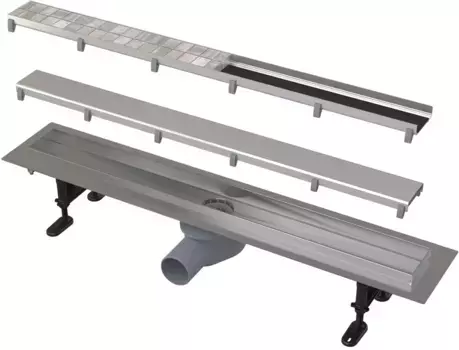 Душевой канал (лоток) AlcaPlast APZ13-Double9 APZ13-DOUBLE9-850 84,4 см, с решеткой, 2 в 1 под плитку, хром