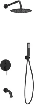 Душевой комплект Sancos Select SC3004MB 250 мм, со смесителем, черный матовый