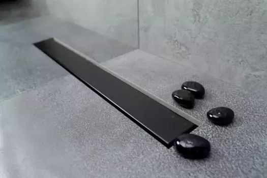 Душевой канал 650 мм 2 в 1 с основой под плитку Pestan Confluo Frameless Black Matte Line 13701320