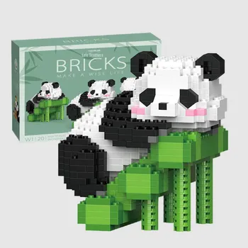 Строительные блоки Huahua Chinese Panda - совместимы с Lego, сборка крошечных головоломок, декоративные игрушки