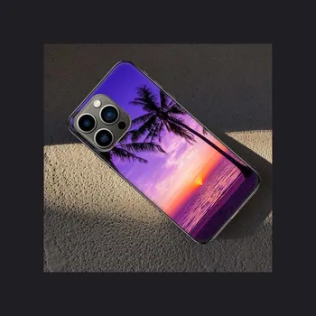 Чехол для телефона с изображением кокосовой пальмы и пляжа для Apple iPhone 15 13 12 11 14 Pro Max Mini Cover SE 2020 X XS XR 8 7 6 6S Plus 5 5S Shel iPhone 7(8)SE 2020