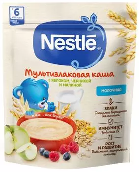 Каша Nestle Молочная мультизлаковая Яблоко-Черника-Малина с 6 месяцев 200г
