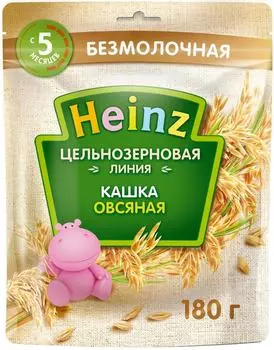 Кашка Heinz Овсяная цельнозерновая без молока 180г