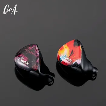QOA, Барбадос, восход солнца 3D, HIFI наушники 1DD + 1BA, гибридные IEMs мониторы, аудиофилы, музыкальная гарнитура 0,78 мм, 2pin, наушники Pink Lady Affinit