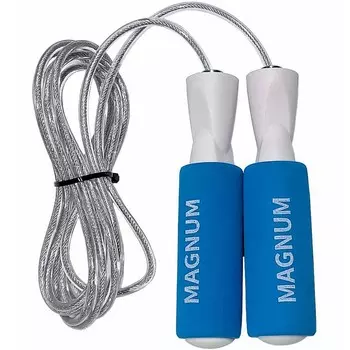 Скакалка Sportex Magnum трос в оплетке с подшипником 3,0 м B34454 бело\синий