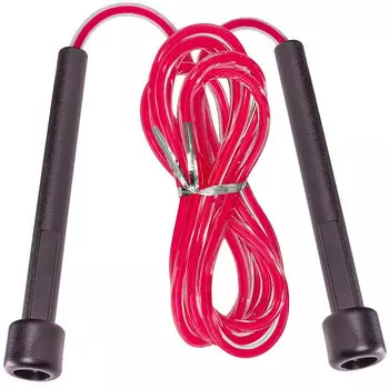 Скакалка Sportex скоростная 2,8 м. Ручки ПП, шнур ПВХ (розовая) R18145