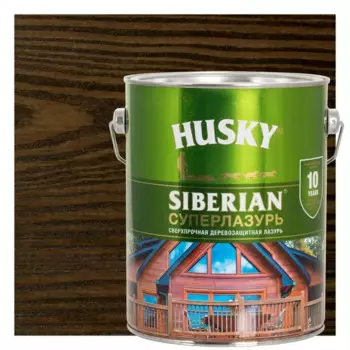 Лазурь для дерева Husky Siberian Суперлазурь цвет палисандр 2.7 л