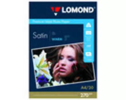 Бумага белый Lomond A4/270г/м2/20л./белый атласное, 1106200