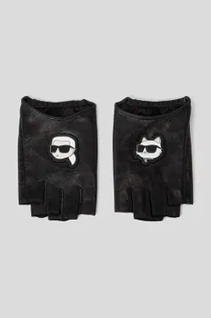 Кожаные варежки Karl Lagerfeld, черный