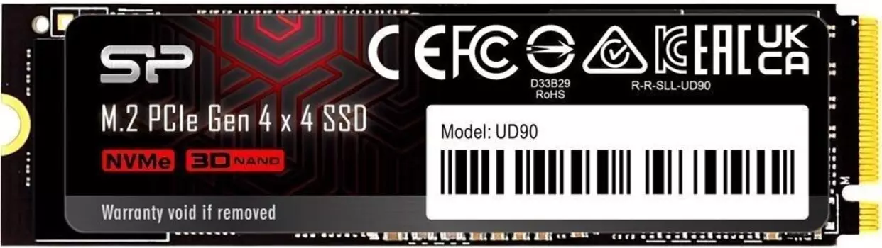 SSD накопитель Silicon Power M-Series UD90 M.2 2280 PCI-E 4.0 x4 4Tb (SP04KGBP44UD9005)