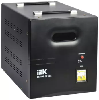 Стабилизатор напряжения IEK Expand 12кВА однофазный черный (IVS21-1-012-11)