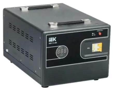 Стабилизатор напряжения IEK Hub 12кВА однофазный черный (IVS21-1-012-13)